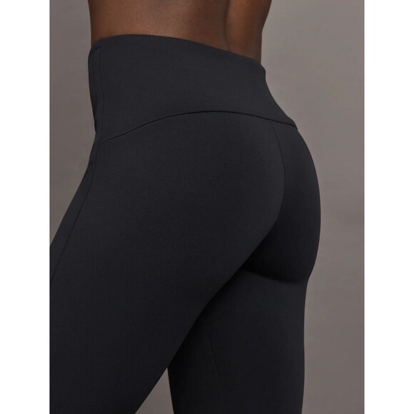 ONA XL Upper East Split Flare Black Stretch Leggings Ponte Pants Asymmetrical - Picture 5 of 16